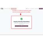 Students cannot submit a new application if their previous application is still pending.